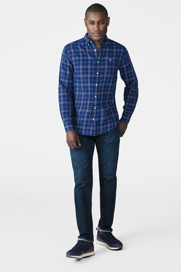 GANT ανδρικό παντελόνι τζιν slim straight (34L) Σκούρο Μπλε