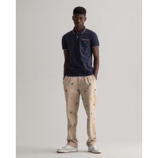 POLO piqué μπλούζα χρώμα EVENING BLUE