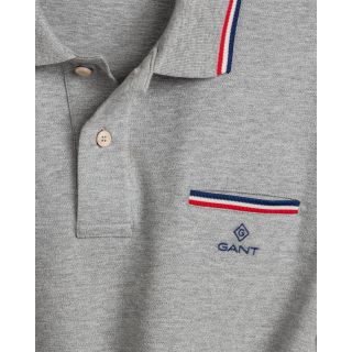 GANT POLO Pique μπλούζα ΓΚΡΙ