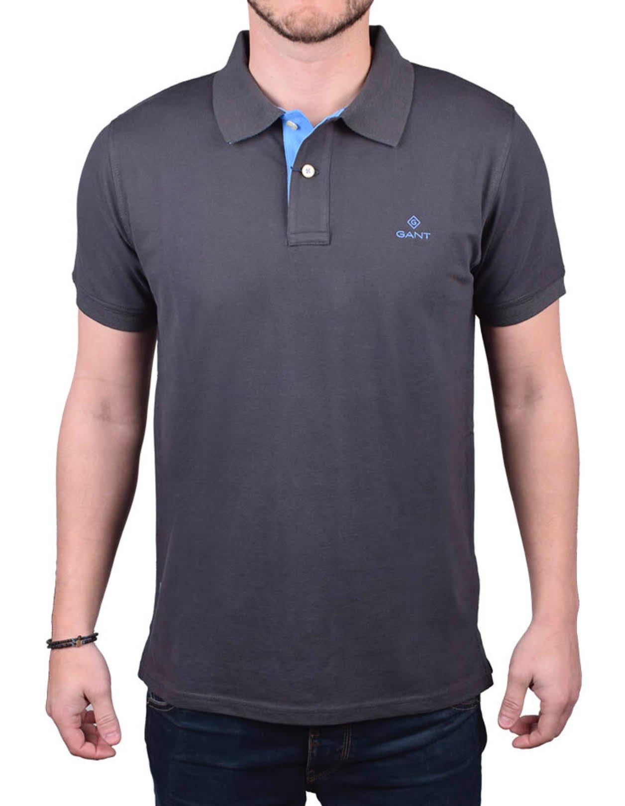 GANT POLO Pique μπλούζα DARK GRAPHITE