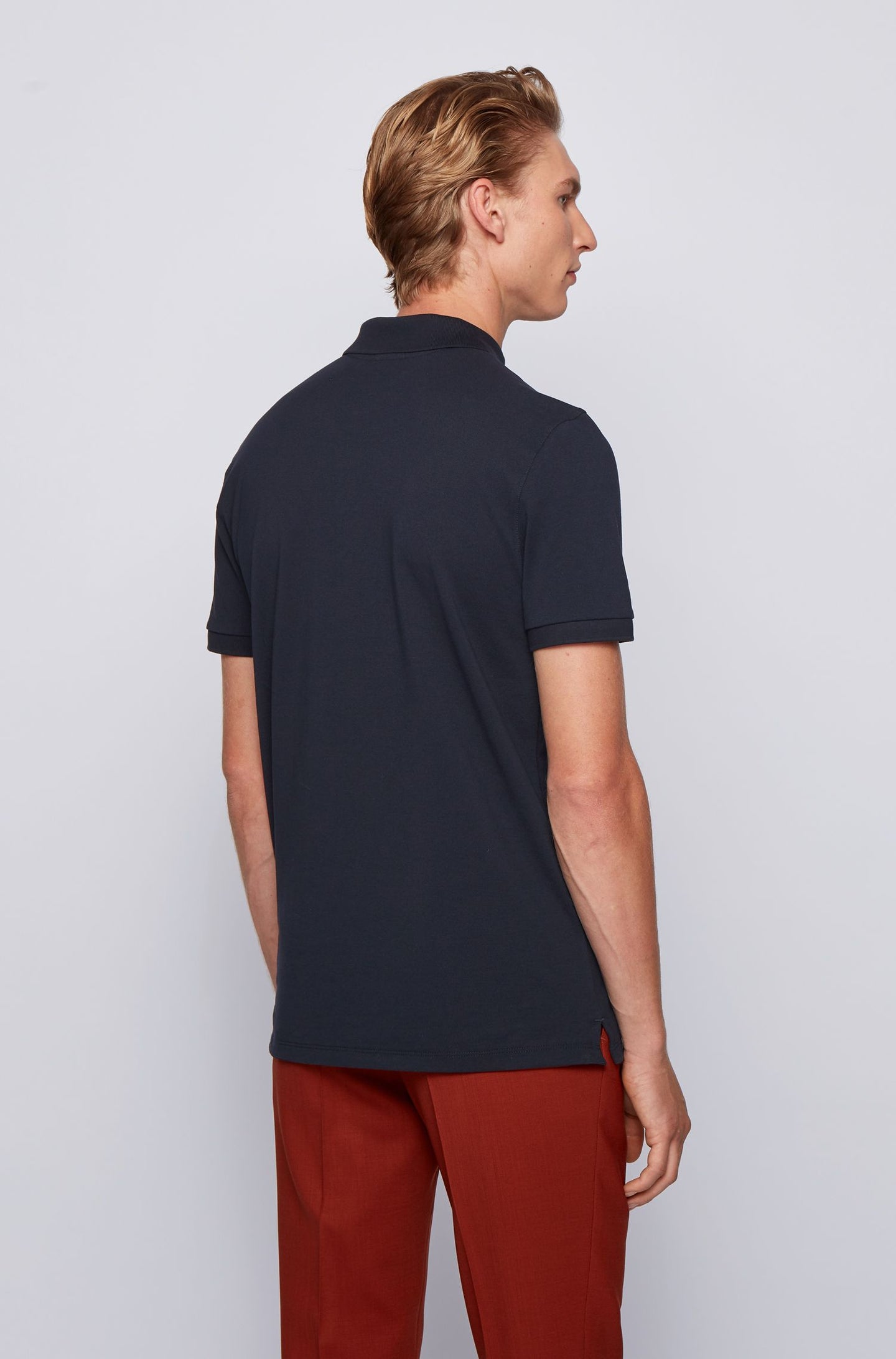 BOSS POLO μπλούζα Σκούρο μπλε σε βαμβακερό πικέ