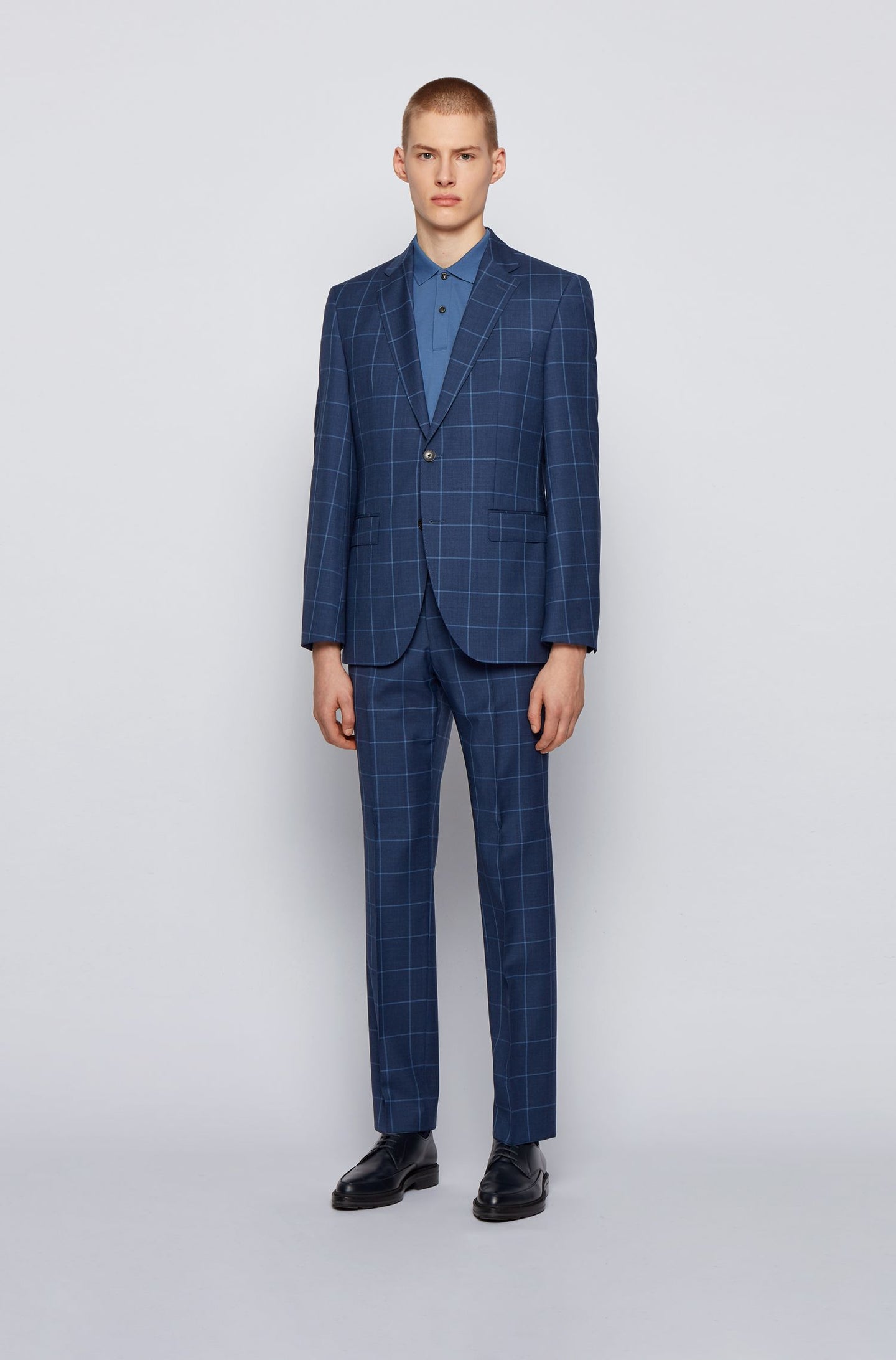 Βαμβακερό πικέ μπλουζάκι BOSS POLO Ανοιχτό Μπλε