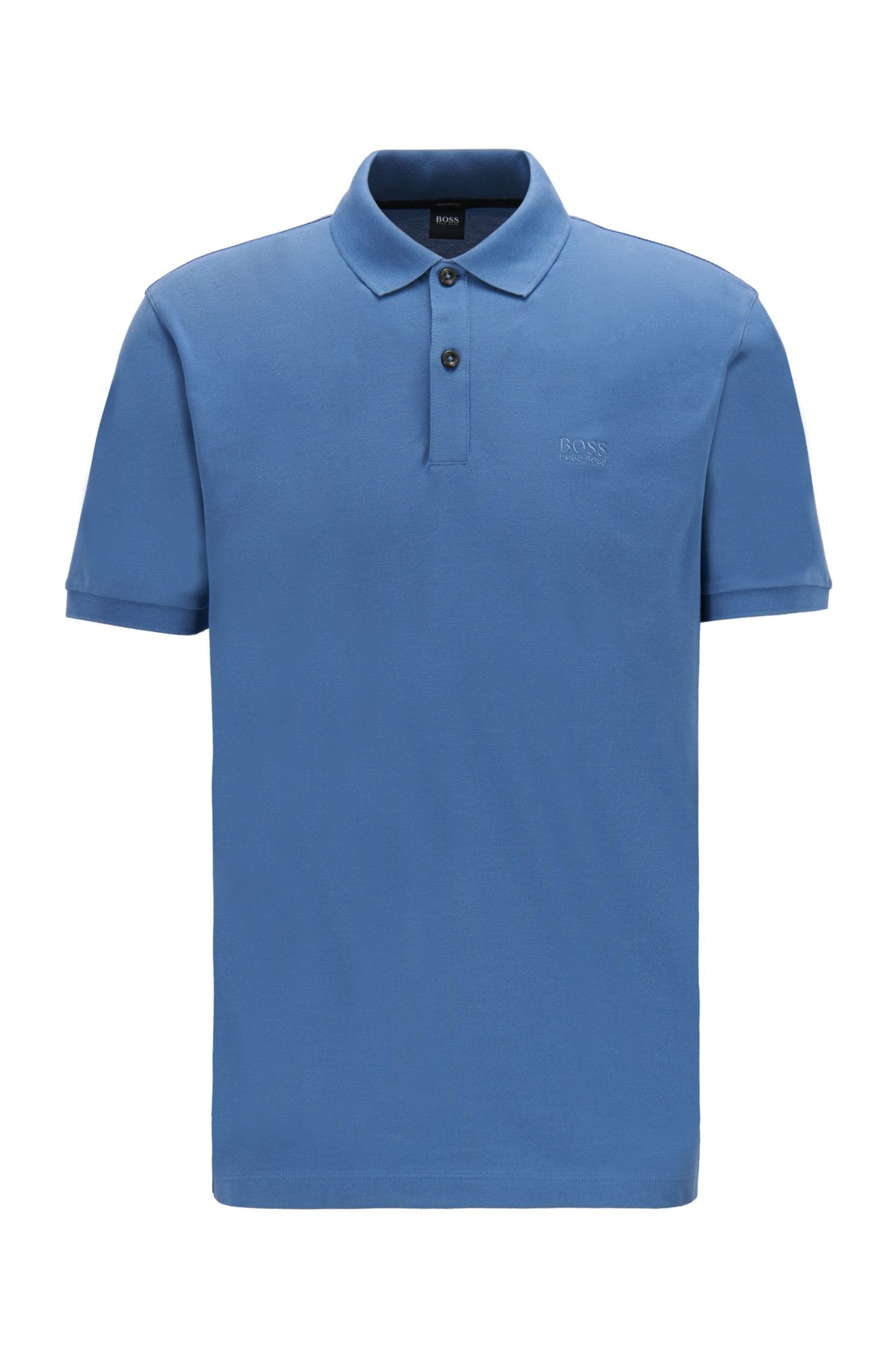 Βαμβακερό πικέ μπλουζάκι BOSS POLO Ανοιχτό Μπλε