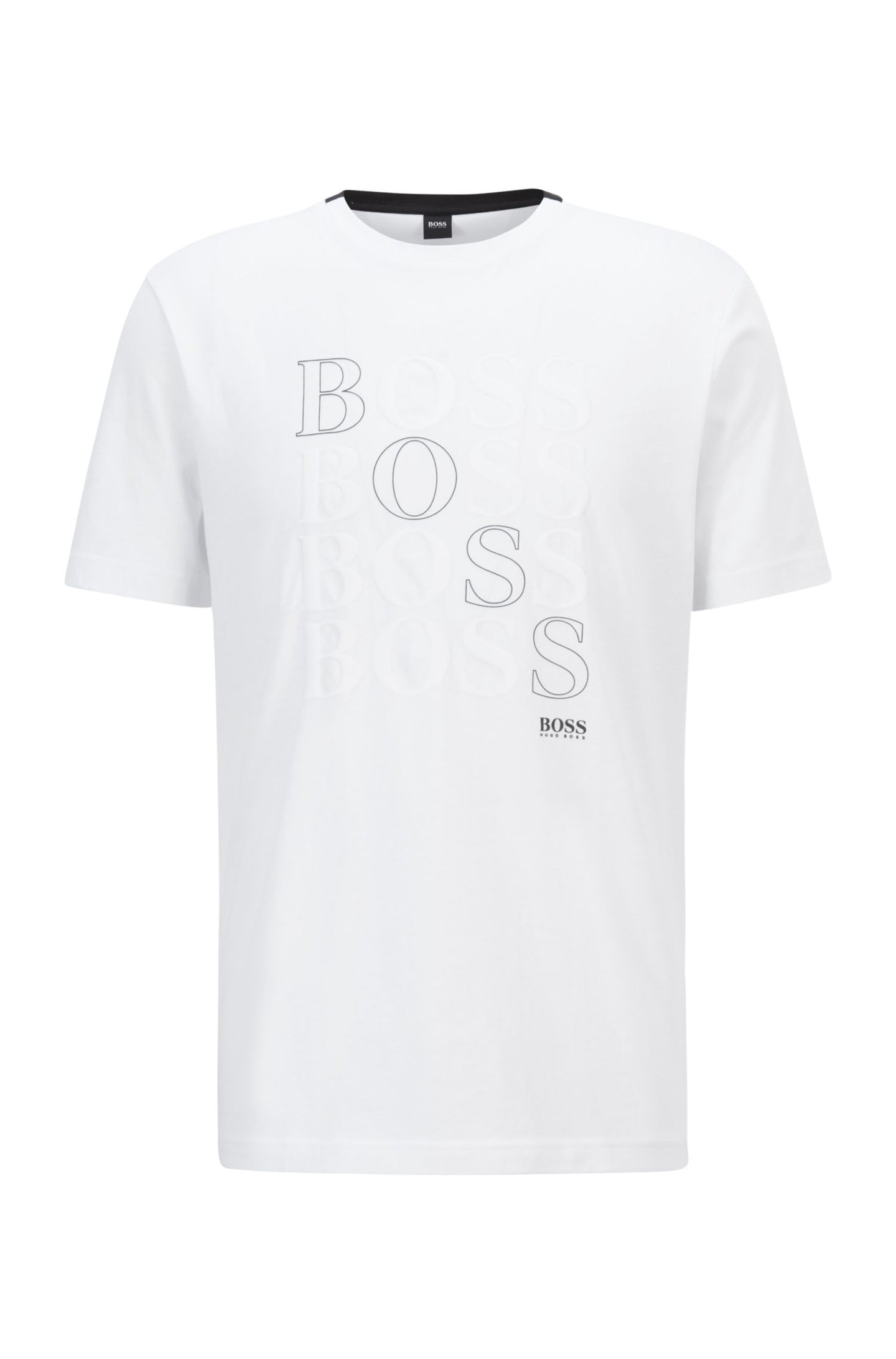 Βαμβακερό μπλουζάκι ΛΕΥΚΟ με λογότυπο BOSS φυσικής χρήσης Bionic®