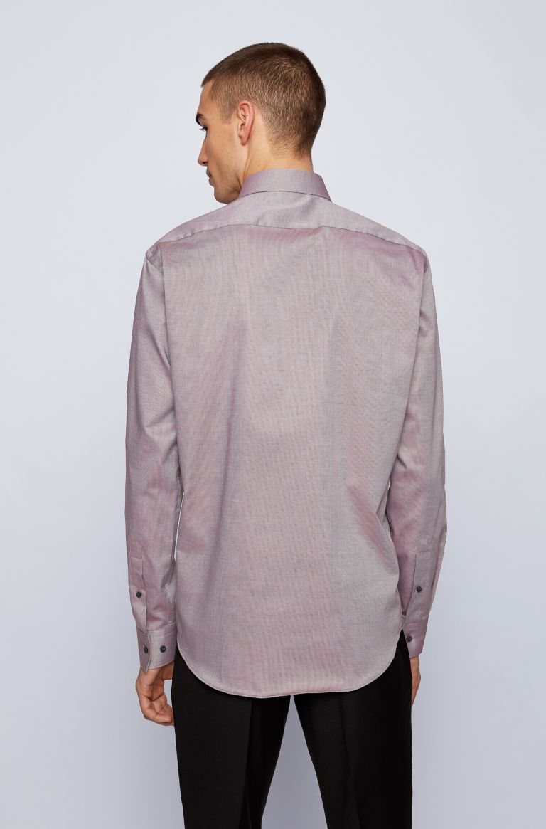 BOSS πουκάμισο λεπτό ανοιχτό καφέ